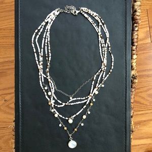 Retired Silpada Multi Strand Pearl/Bead Necklace
